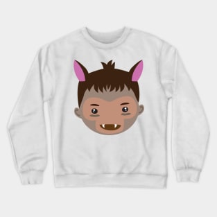 Wolf Face Halloween gift cute design Crewneck Sweatshirt